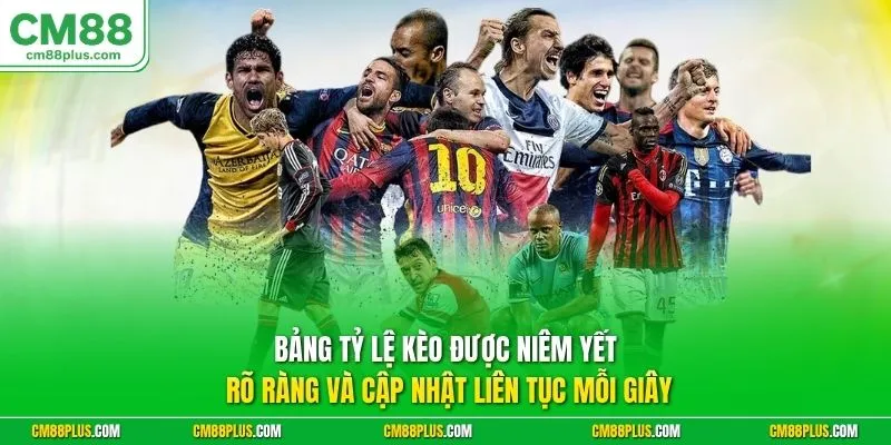 Bảng tỷ lệ kèo được niêm yết rõ ràng và cập nhật liên tục mỗi giây